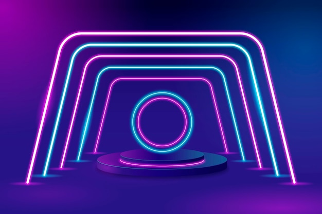 Gratis vector realistische neonlichtenachtergrond