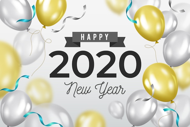 Realistische nieuwe jaar 2020-achtergrond