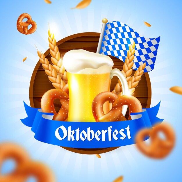 Realistische oktoberfest-evenementelementen