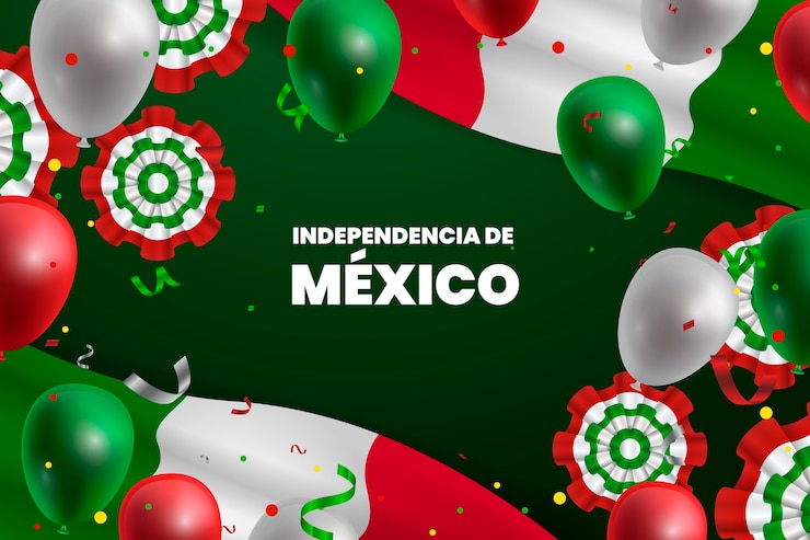 Gratis Vector realistische onafhankelijkheidsachtergrond van mexico