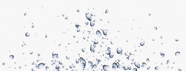 Gratis vector realistische onderwater luchtbellen op transparante achtergrond vector illustratie van koolzuurhoudende drank sprankelende drank duiken diep in zee of oceaan water aqua splash wasmiddel schuim effect