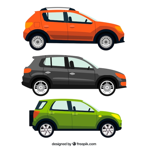Realistische pak van de drie auto&#39;s