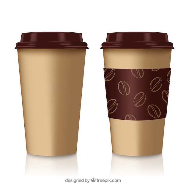 Gratis vector realistische papieren koffiekop