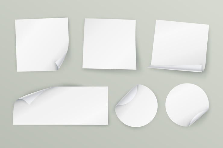 Gratis Vector realistische papieren stickercollectie
