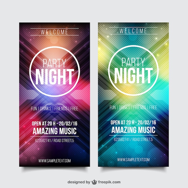 Realistische party flyer template pack