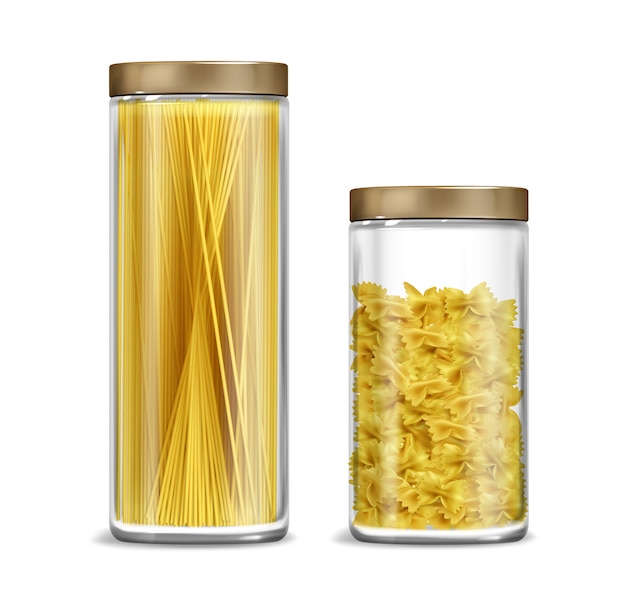 Realistische pasta illustratie set