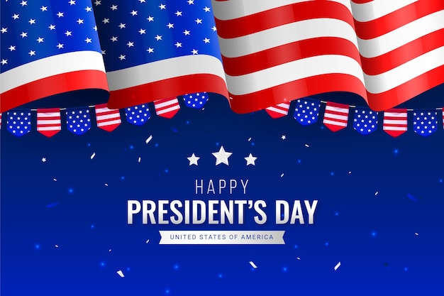 Gratis vector realistische presidenten dag achtergrond