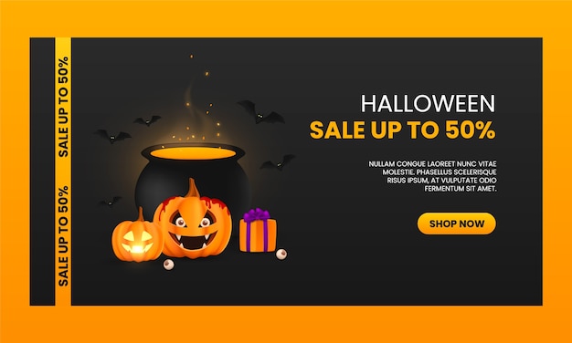 Gratis vector realistische promosjabloon voor halloween-sociale media