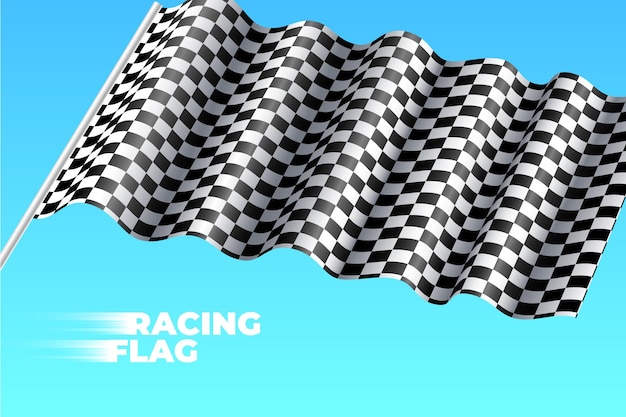 Realistische race geruite vlag achtergrond