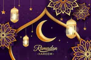 Gratis vector realistische ramadan achtergrond