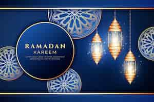 Gratis vector realistische ramadan achtergrond