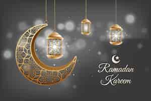 Gratis vector realistische ramadan achtergrond