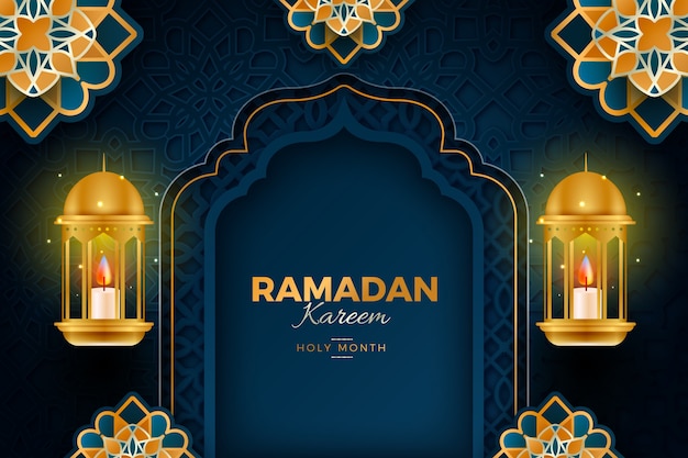 Gratis vector realistische ramadan achtergrond