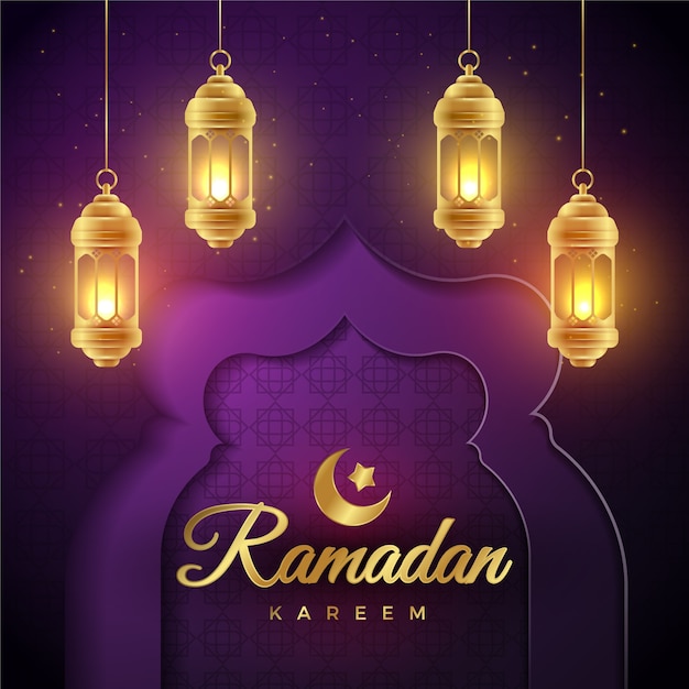 Realistische ramadan-banners