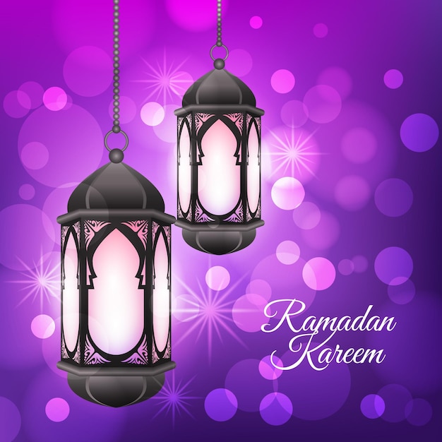 Gratis vector realistische ramadan kareem-illustratie