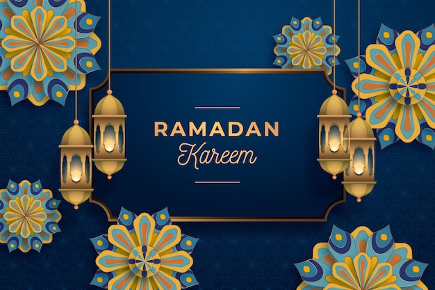 Realistische ramadan kareem-illustratie