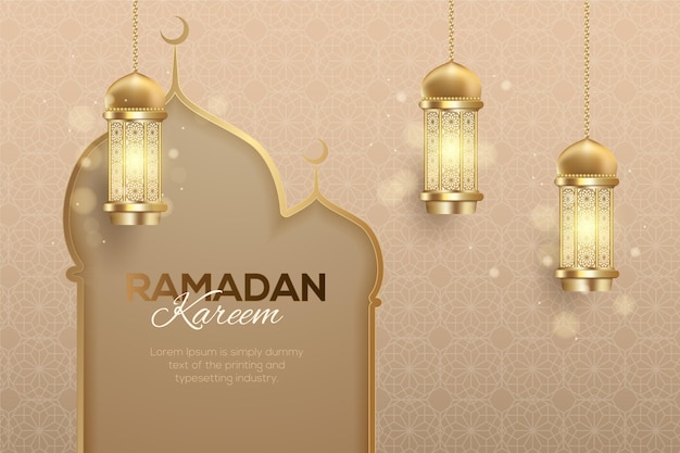 Realistische ramadan kareem-illustratie