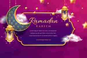 Gratis vector realistische ramadan viering achtergrond