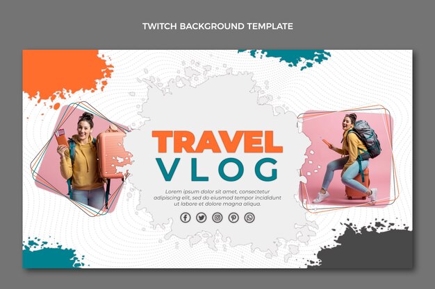 Gratis vector realistische reis-twitch-achtergrond