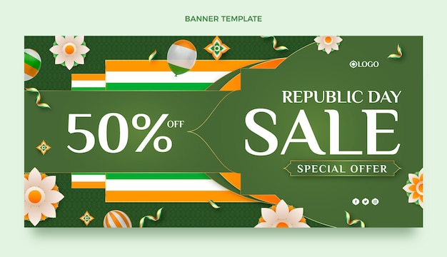Realistische republiek dag verkoop banner