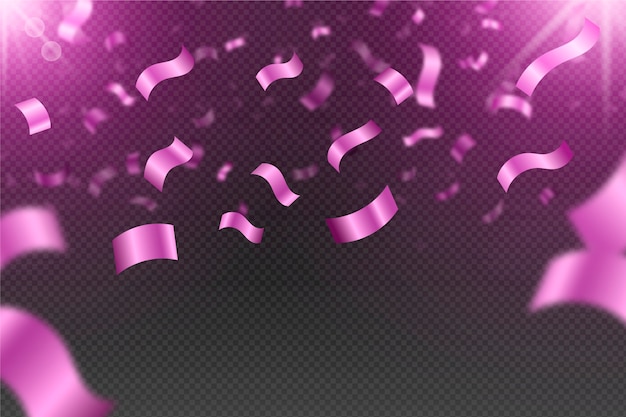 Gratis vector realistische roze confetti achtergrond