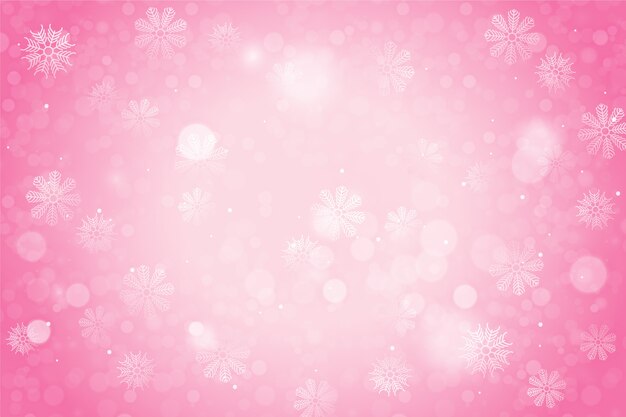 Realistische roze sneeuwvlokachtergrond