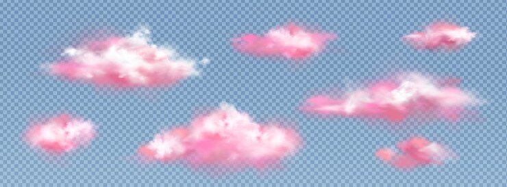 Gratis Vector realistische roze wolken set