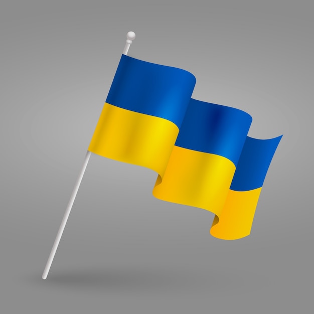 Realistische Russische en Oekraïense vlag
