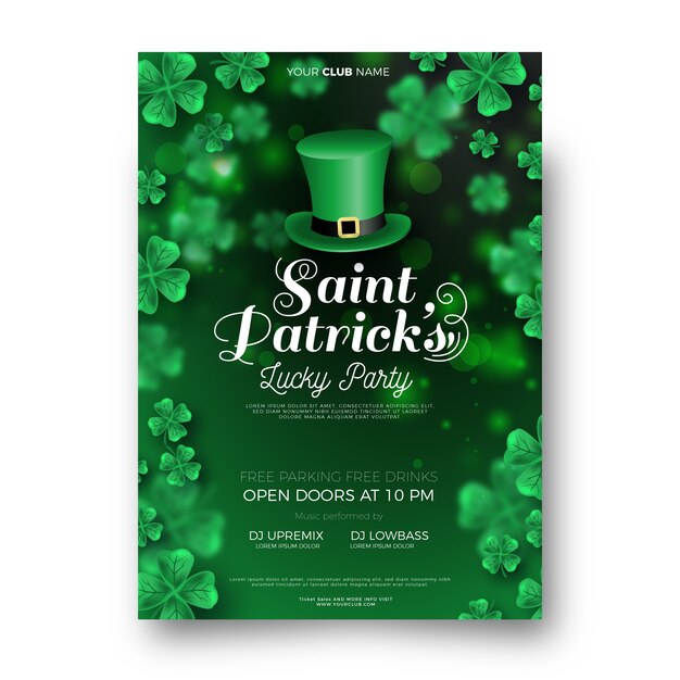 Realistische Saint Patrick's Day Flyer-sjabloon