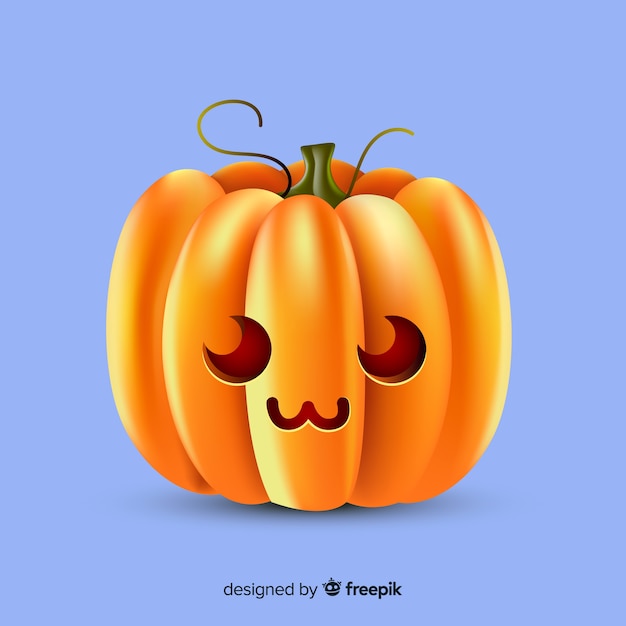 Gratis vector realistische schattige halloween-pompoen