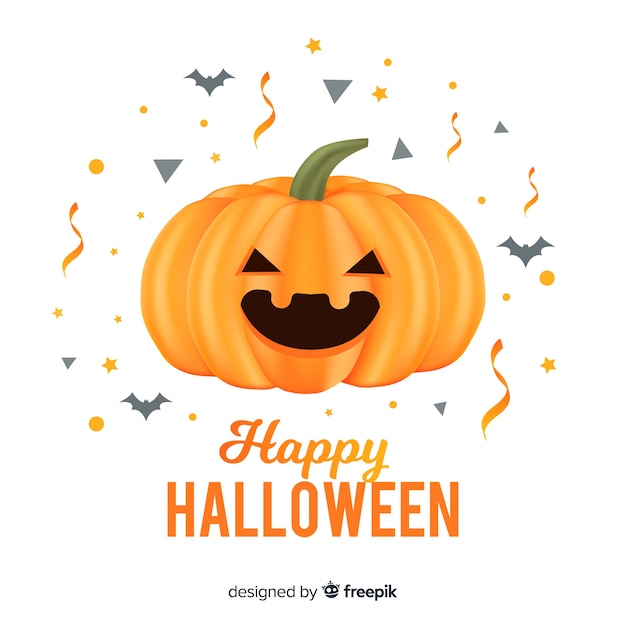 Gratis vector realistische schattige halloween-pompoen