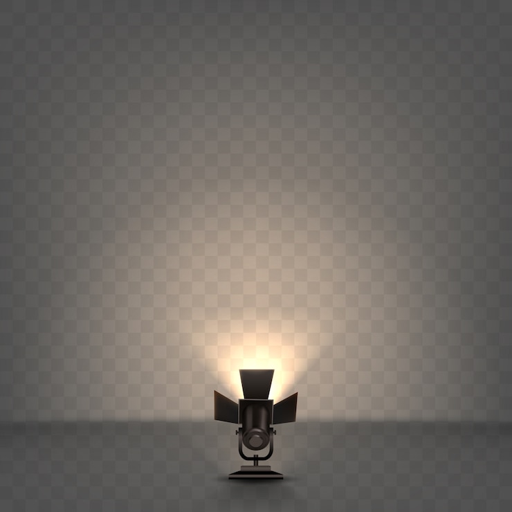 Gratis Vector realistische schijnwerper met warm licht