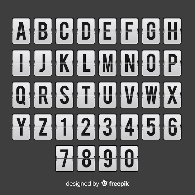 Realistische scorebord stijl alfabet