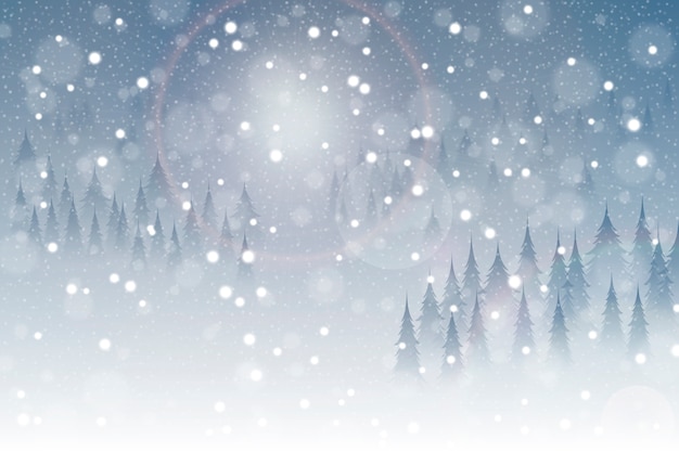 Realistische sneeuwval achtergrond