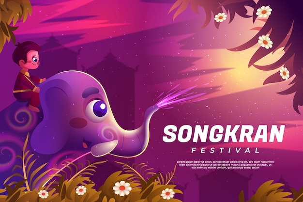 Realistische songkran-achtergrond