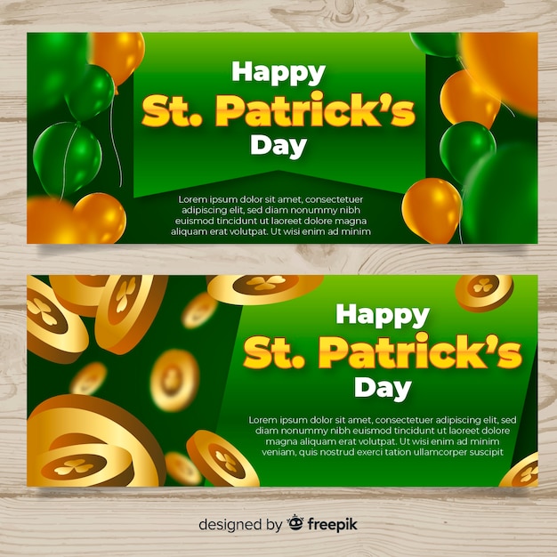 Realistische st. patrick&#39;s dag banner