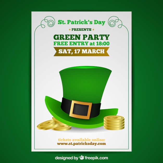 Realistische st. patrick&#39;s dag flyer / poster sjabloon