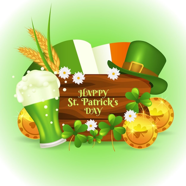 Realistische st. patrick's day illustratie