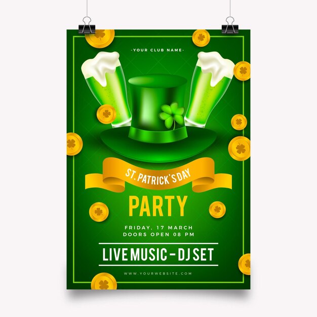 Realistische st. Patrick's Day verticale poster