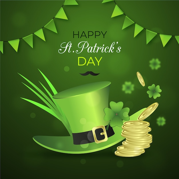 Gratis vector realistische st. patricks dag evenement