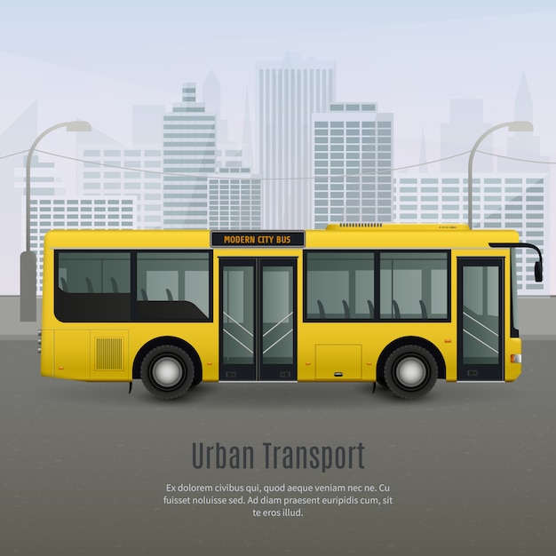 Gratis vector realistische stadsbus illustratie