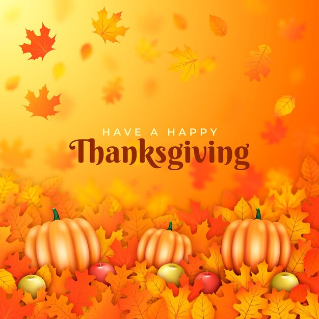 Gratis vector realistische thanksgiving-illustratie