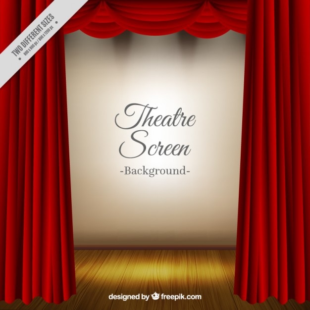 Gratis vector realistische theater achtergrond met rode gordijnen