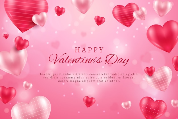 Gratis vector realistische valentijnsdag achtergrond