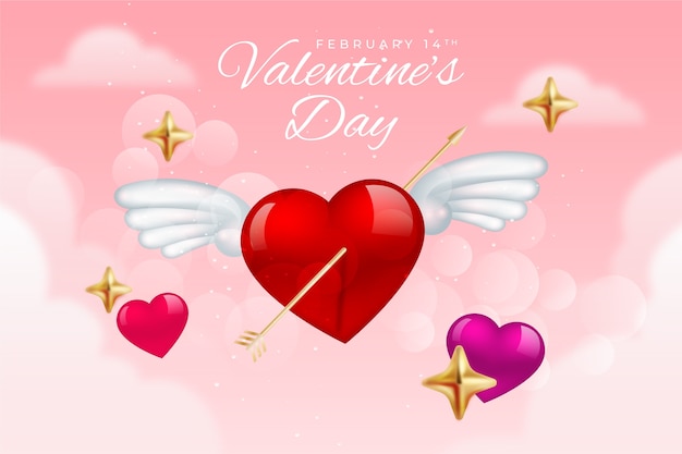 Gratis vector realistische valentijnsdag achtergrond