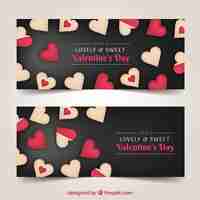 Gratis vector realistische valentijnsdag banners