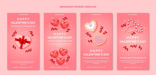 Realistische Valentijnsdag Instagram-verhalencollectie