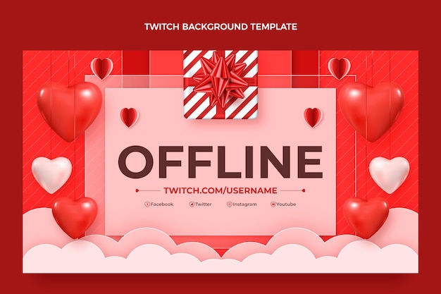 Realistische Valentijnsdag twitch-achtergrond