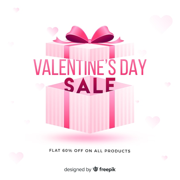 Gratis vector realistische valentijnsdag verkoop achtergrond