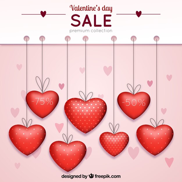 Gratis vector realistische valentijnsdagverkoop